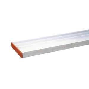 LUX Łata murarska Classic, 2 m, z aluminium z czerwonymi końcówkami.