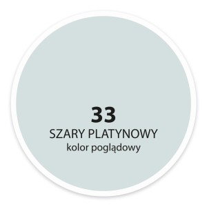Próbka koloru farby do ścian t.b.t., odcień 33 Szary Platynowy (platynowy szary).