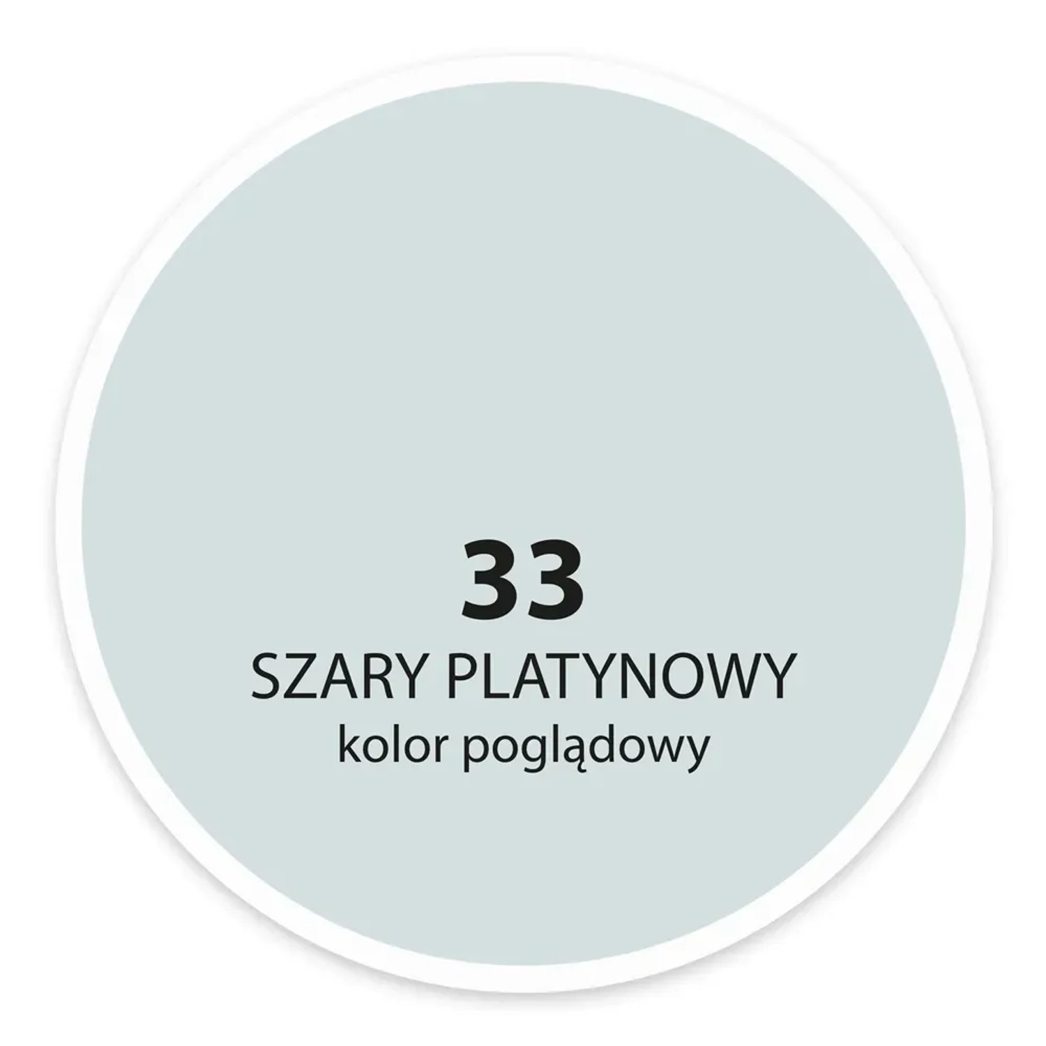 Próbka koloru farby do ścian t.b.t., odcień 33 Szary Platynowy (platynowy szary).