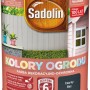 Puszka farby ochronnej do drewna Sadolin "Czarny Bez" do użytku zewnętrznego.