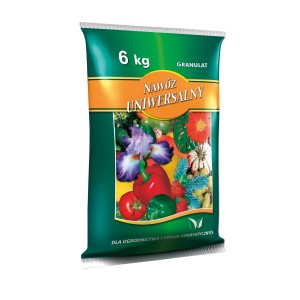 Opakowanie 6 kg uniwersalnego nawozu granulowanego do ogrodu i hobby.