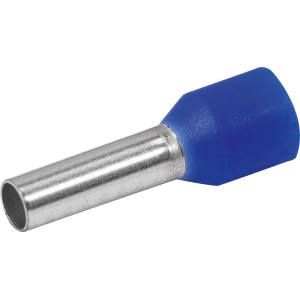Izolowana tulejka kablowa, Ø 2,5 mm, niebieska, 100 sztuk do bezpiecznych połączeń kablowych.