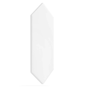 Biała płytka Dekory i listwy w kształcie strzały.