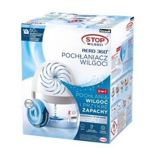 Pochłaniacz wilgoci Ceresit AERO 360° w pudełku, redukuje wilgoć i zapachy.