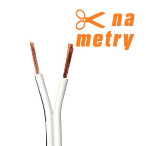 t.b.t. Przewód głośnikowy, biały, na metry.