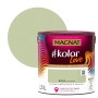 MAGNAT Kolor Love farba do ścian, oliwkowy, puszka 2,5L. Kolorowe koło w tle.