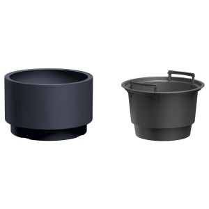 Dwie szare doniczki z kategorii Doniczki na kwiaty.