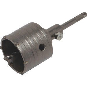 Koronka wiertnicza HM SDS-Plus, Ø 65 mm do wiertarek. Nadaje się do muru, kamienia i płytek.