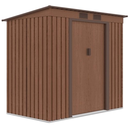 Domek ogrodowy metalowy Oregon Walnut - 201x121 cm, wys. 176 cm