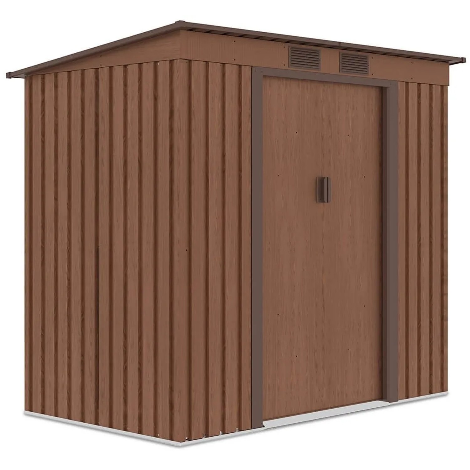 Domek ogrodowy metalowy Oregon Walnut - 201x121 cm, wys. 176 cm