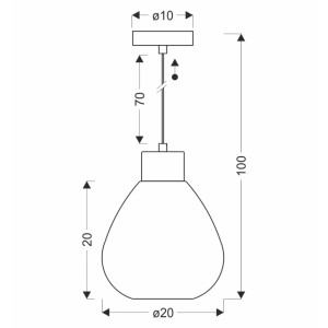 Candellux Lampa wisząca MONTE czarna 1xE27 40W klosz dymiony