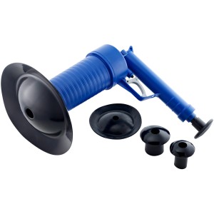 LUX Classic pneumatyczny przepychacz do rur z 4 nasadkami do łazienki, kuchni i WC.