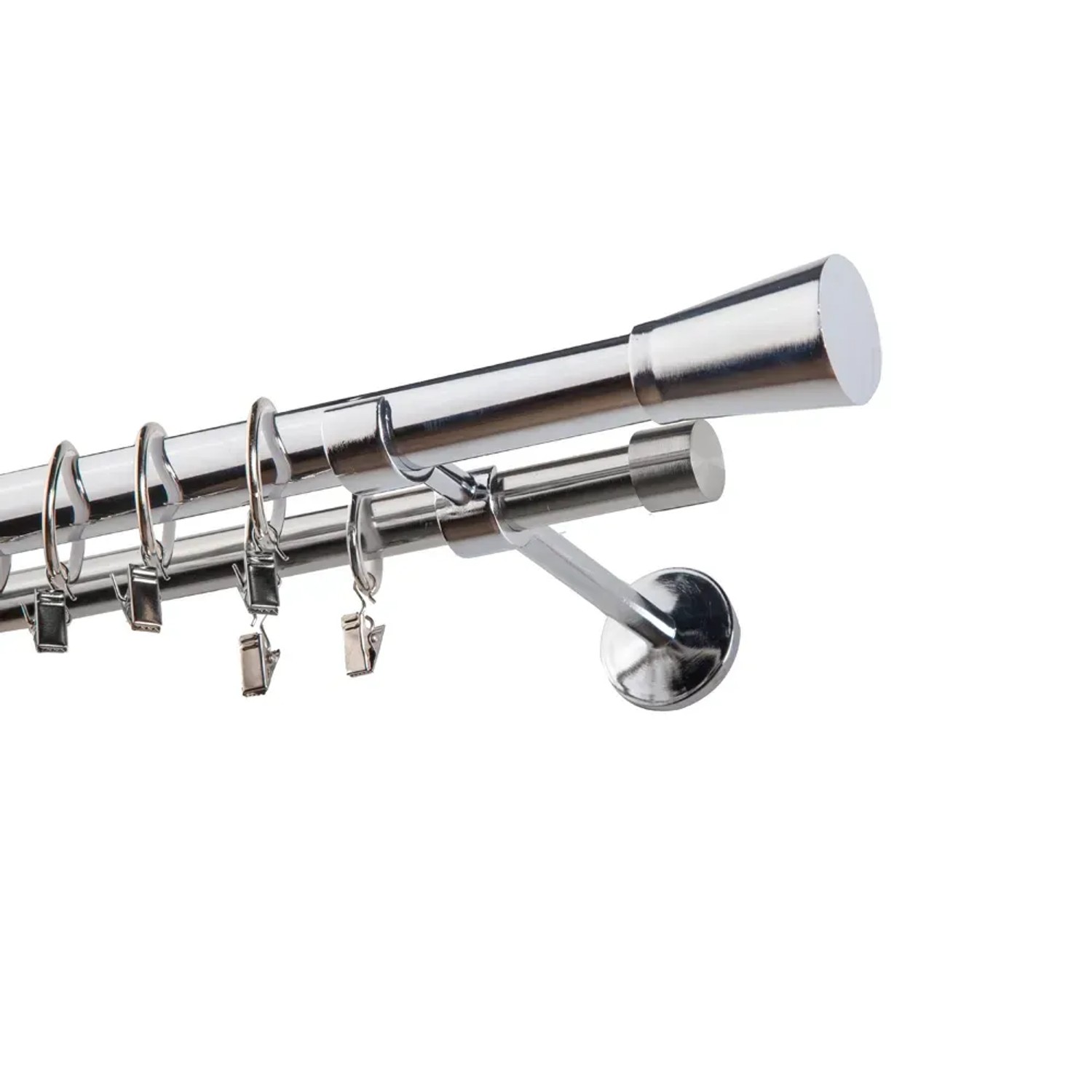 Karnisz GRANDE podwójny 25 mm kielich chrom 160 cm