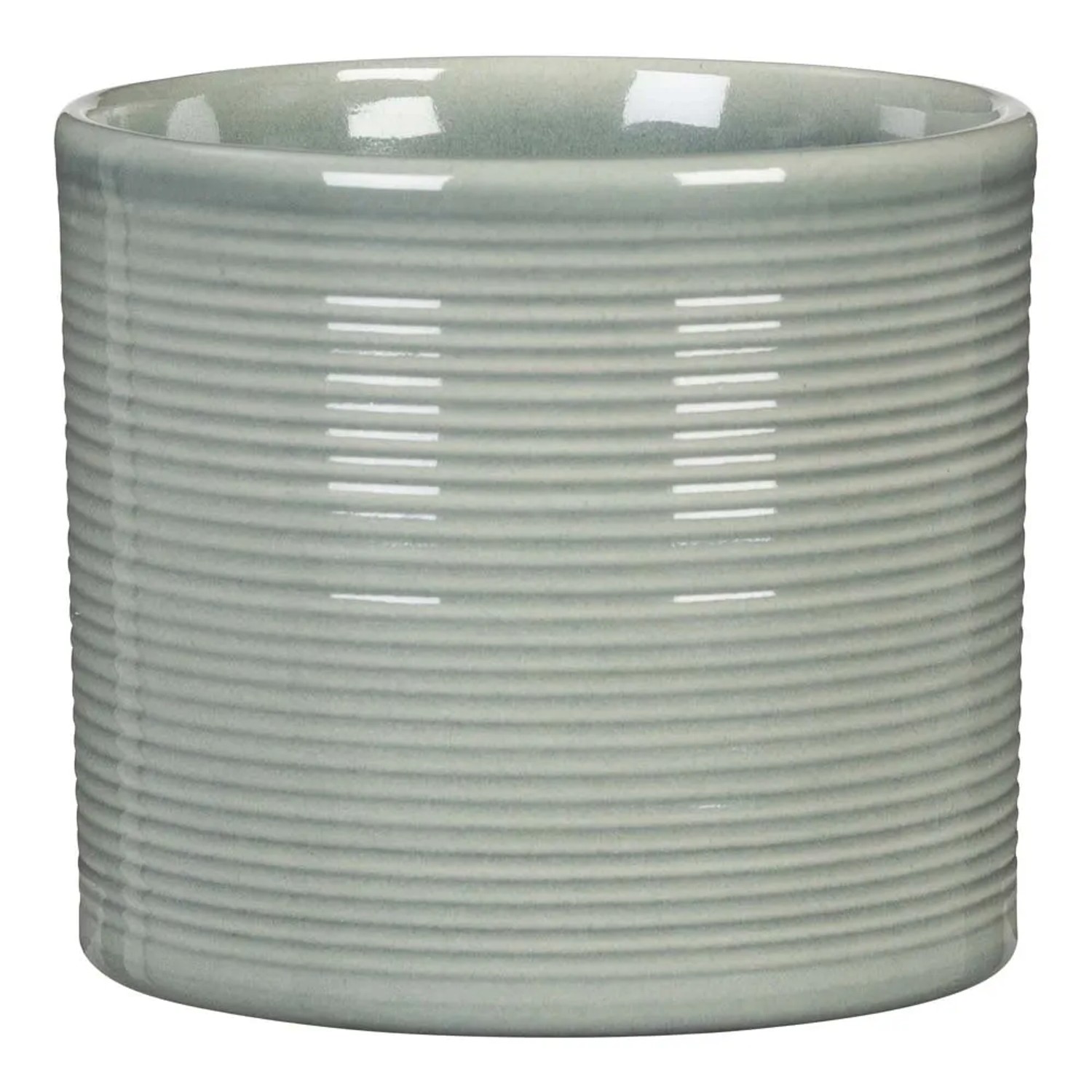 Scheurich Osłonka 828 Classic Mix, Ø 7 cm, jasnozielona, żebrowana doniczka ceramiczna do wnętrz.