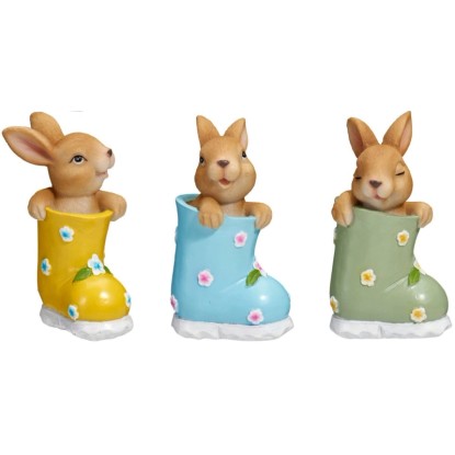 Figurka KRÓLIK w bucie, mix wzorów - 12 cm