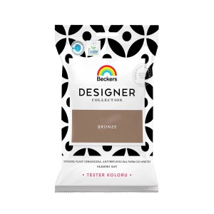 Próbka koloru brązowego Beckers Designer Collection do farb ściennych.