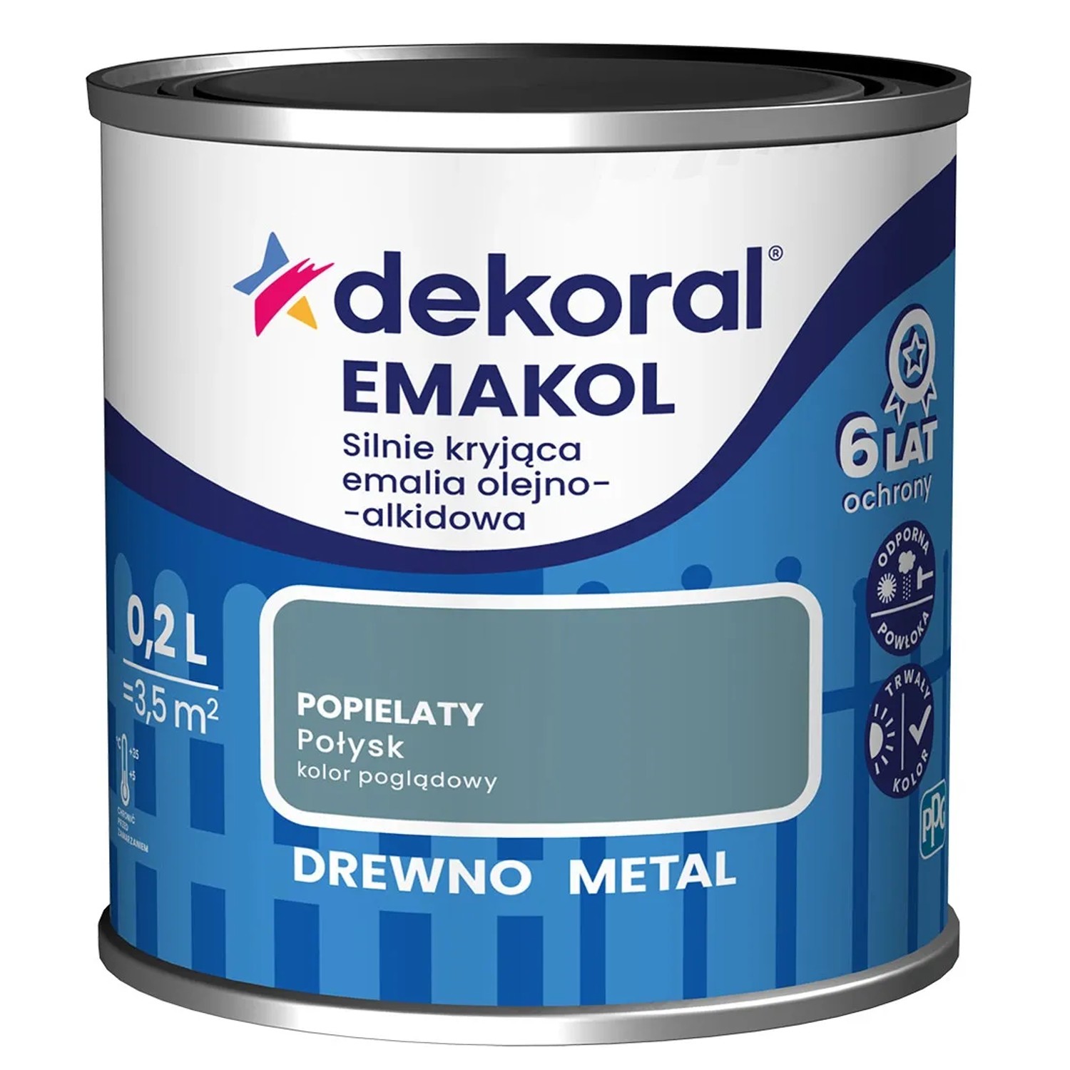 Dekoral Emalia Emakol Strong popielaty 200 ml