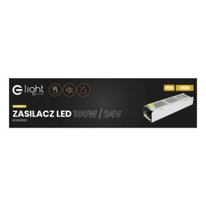 Transformator LED 100W/24V do taśm LED, srebrna obudowa.