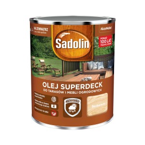 Sadolin Superdeck olej do drewna, bezbarwny, do tarasów i mebli ogrodowych.