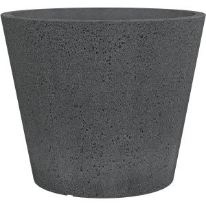 Scheurich donica C-Cone, Ø 39 cm, Stony Black, stożkowa doniczka o wyglądzie betonu.