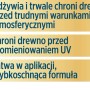Zalety oleju do drewna: Odżywia, chroni przed warunkami atmosferycznymi i promieniowaniem UV, łatwa aplikacja, szybkoschnąca formuła.