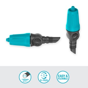 Gardena Kroplownik końcowy (10 szt.) do Micro-Drip-System, regulowany 0-15 l/h, do nawadniania pojedynczych roślin.