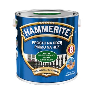 Ciemnoniebieska puszka farby antykorozyjnej Hammerite, kolor zielony.