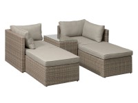 Komplet mebli wypoczynkowych OLINA beżowy 5-częściowy