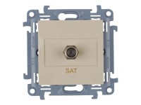 SIMON 10 TV-Steckdose Mittig – Aluminium, Inkl. Rahmen & Deckel, Für Koaxial-/Antennenanschluss
