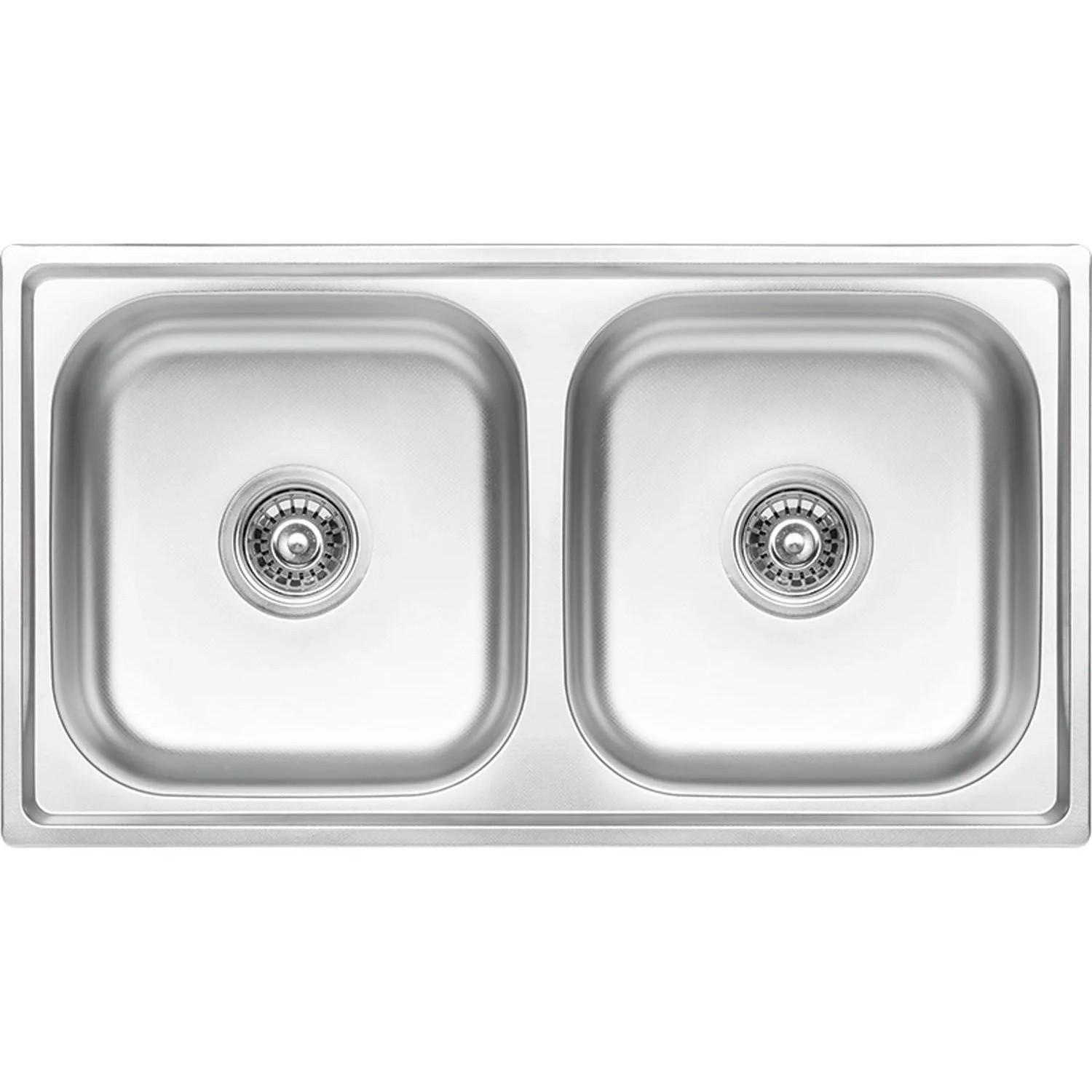 Kuchinox Zlewozmywak wpuszczany STANDARD 2-komorowy stalowy len - 78 x 43 cm