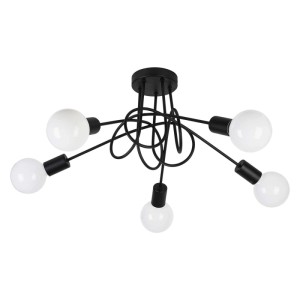 MiLAGRO Lampa sufitowa TURBINO 5xE27 max. 15W czarna