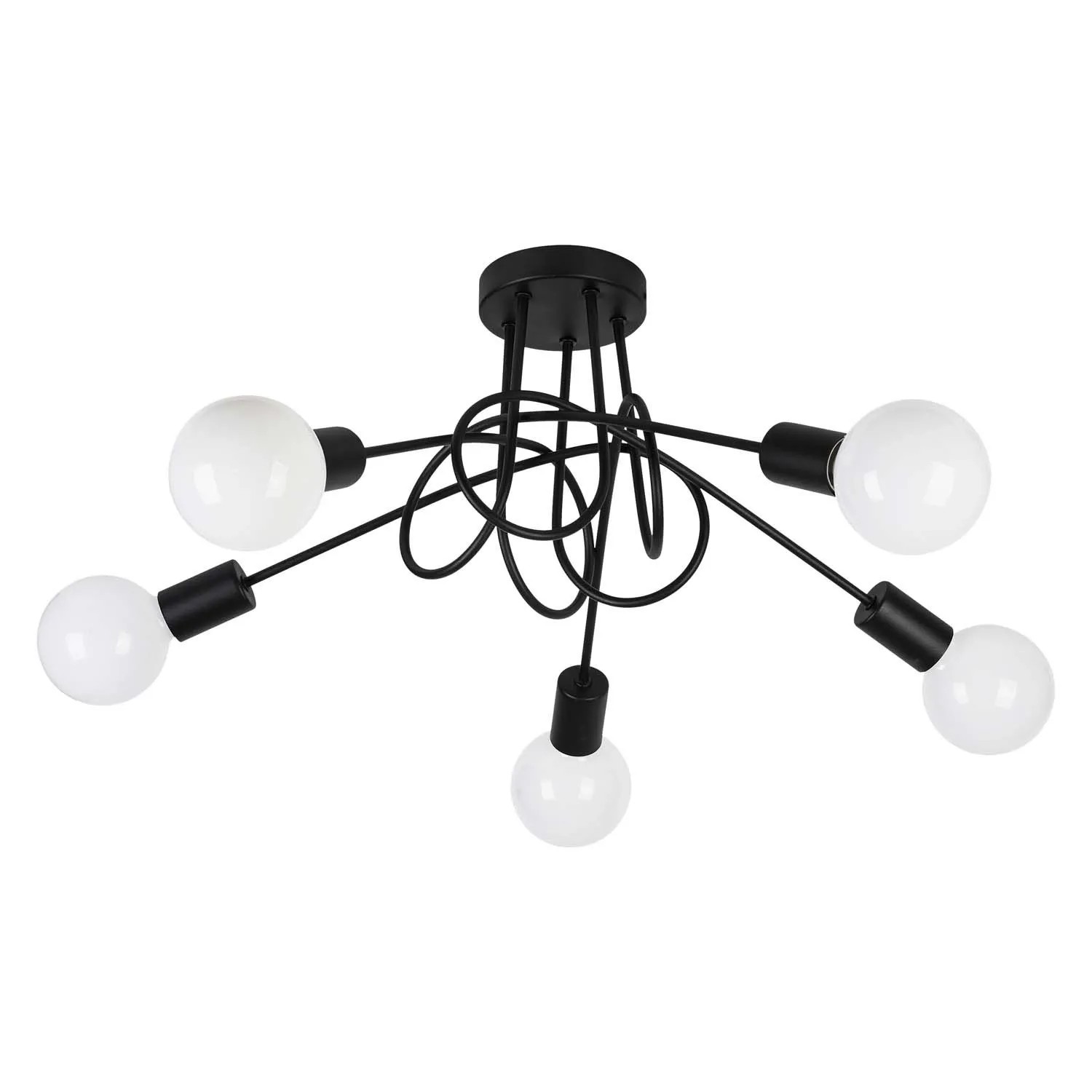 MiLAGRO Lampa sufitowa TURBINO 5xE27 max. 15W czarna