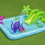 Centrum zabaw wodnych Bestway Aquarium ze zjeżdżalnią, delfinem, ośmiornicą i błazenkami na trawie.