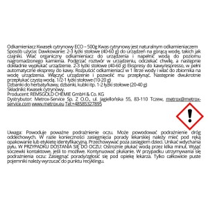 BIOCLEAN Kwas cytrynowy 0,5 kg