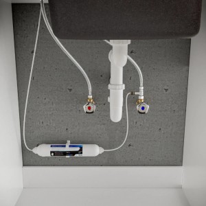 Montaż jednouchwytowej baterii t.b.t. pod zlewem.