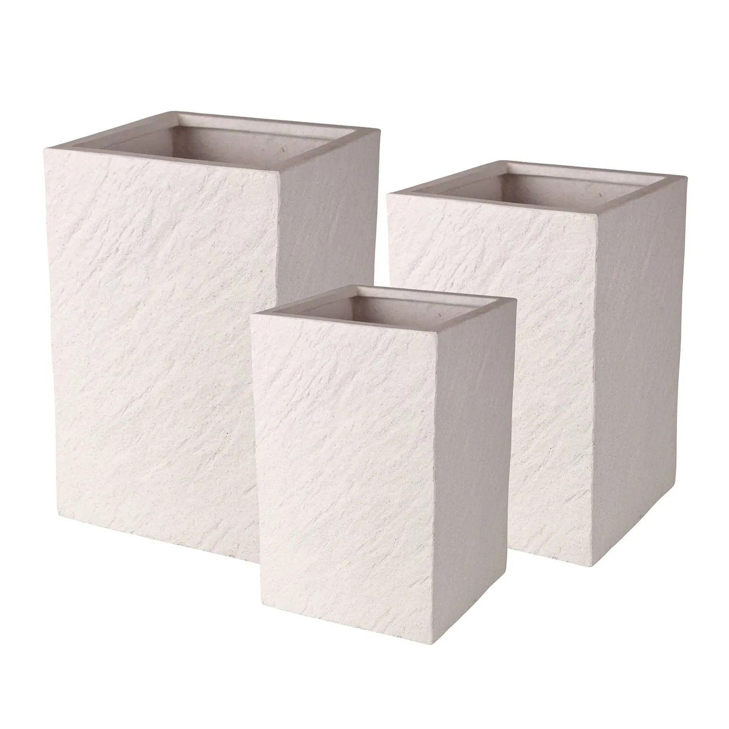 Donice Livia białe zestaw 3 sztuki