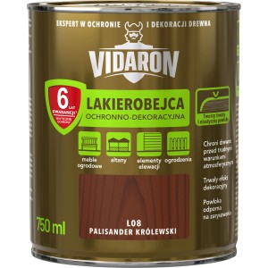 VIDARON Lakierobejca Palisander Królewski, puszka 750ml. Ochrona i dekoracja drewna do mebli, ogrodzeń i innych.