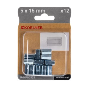 t.b.t. Nakrętki sześciokątne, 5x15mm, zestaw 12 sztuk.