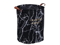 Kosz na pranie czarny marmur - LKO-14