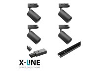 DPM Zestaw szynowy X-LINE 4xGU10 max. 20W czarny