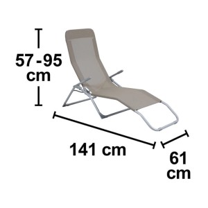 Leżanka ogrodowa PANDO LAZY taupe