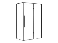 KABI Kabina prysznicowa Largo 100 x 80 czarny mat prawa KABI Kabina prysznicowa Largo 100 x 80 czarny mat prawa