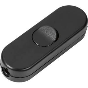 Czarny przełącznik kołyskowy t.b.t. do lamp i oświetlenia.