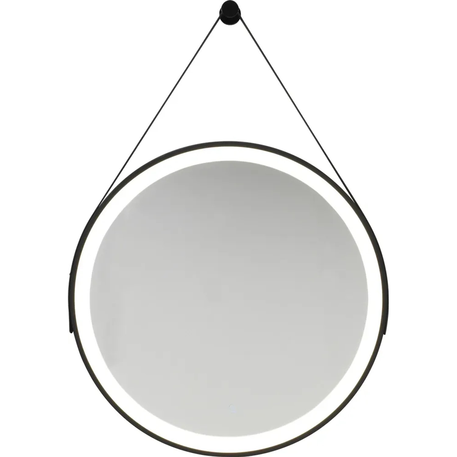 BALIV Lustro ścienne z oświetleniem LED okrągłe z zawieszką 70 cm