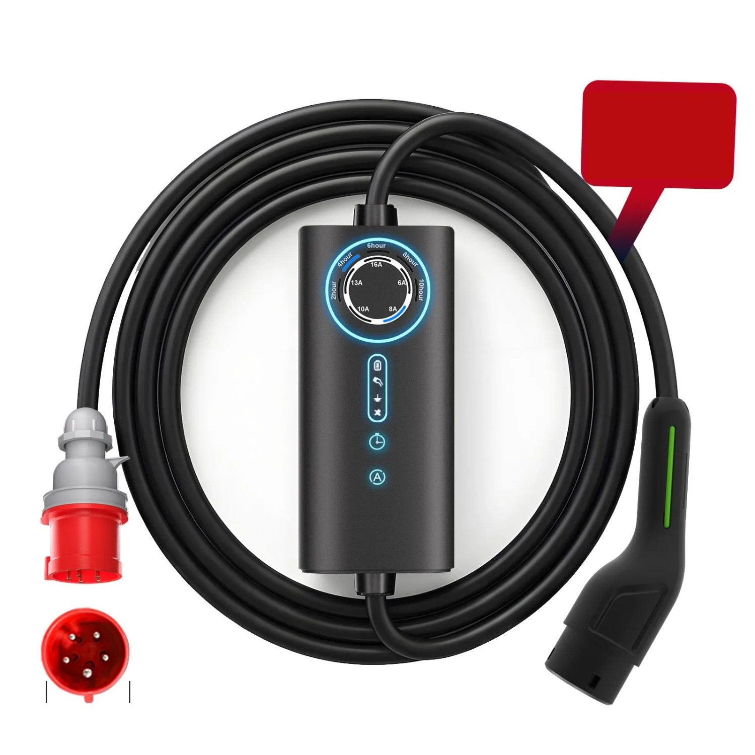 Junsun Ładowarka EV 11 kW 10 m Kabel Typ 2 3-fazowy 6-16A