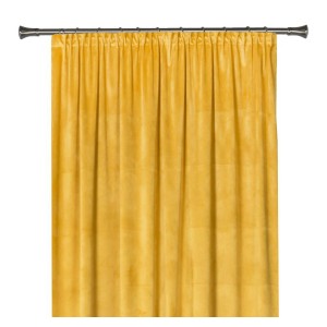 Żółta zasłona t.b.t. na karniszu.