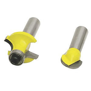 Zestaw frezów LUX, 12 sztuk, akcesoria do frezarek. Żółte frezy ze srebrnym trzpieniem.