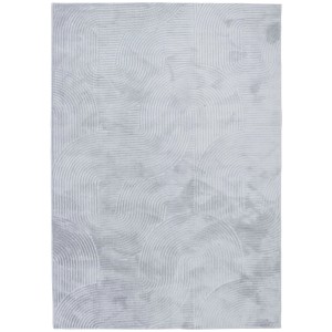 Nowoczesny, jasnoszary dywan z abstrakcyjnym wzorem do salonu.