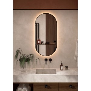 Owalne lustro z oświetleniem LED w łazience. Kategoria: Lustra.