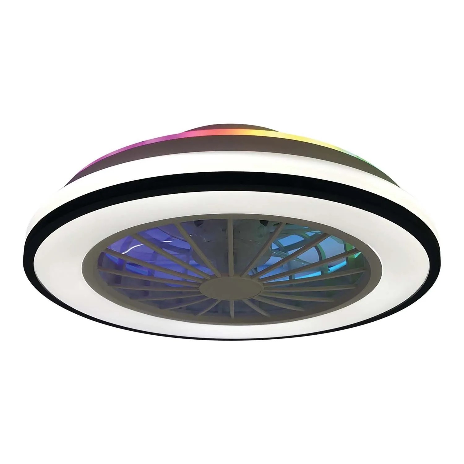 KingBerry Lampowentylator ISAFI MINI 24W CCT+RGB śr. 38 cm czarno-biały